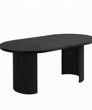 ELEMENTS Rail-Extend Table – 180cm Cashmere Top, Steel Base, Compact Luxury