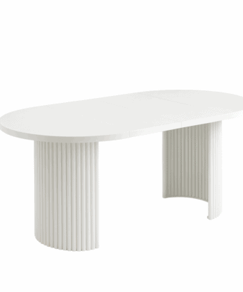 ELEMENTS Rail-Extend Table – 180cm Cashmere Top, Steel Base, Compact Luxury