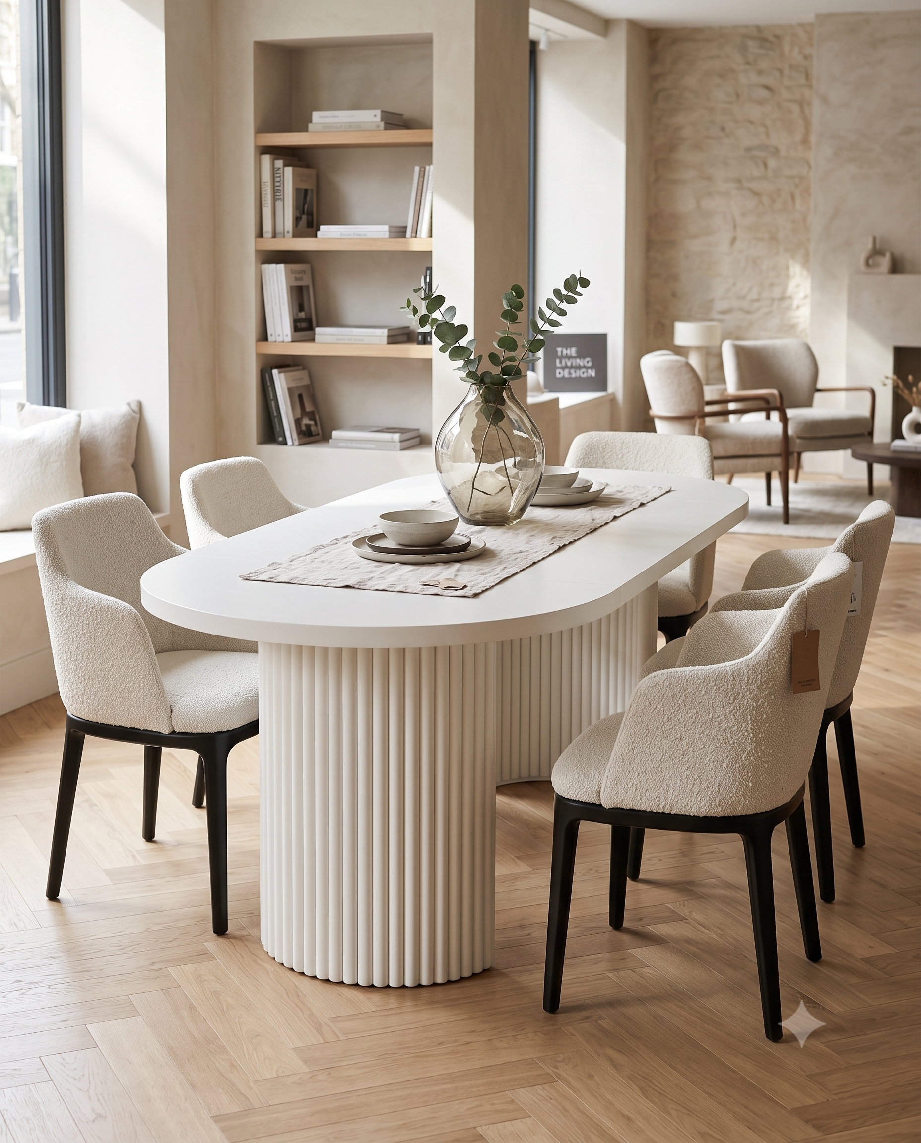 ELEMENTS Rail-Extend Table – 180cm Cashmere Top, Steel Base, Compact Luxury