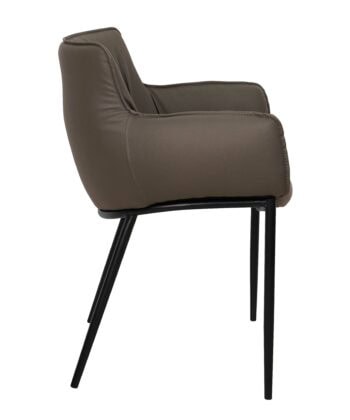 Elite Lounge Armchair KR-33 – Brown Eco-Leather Seat on Metal Base