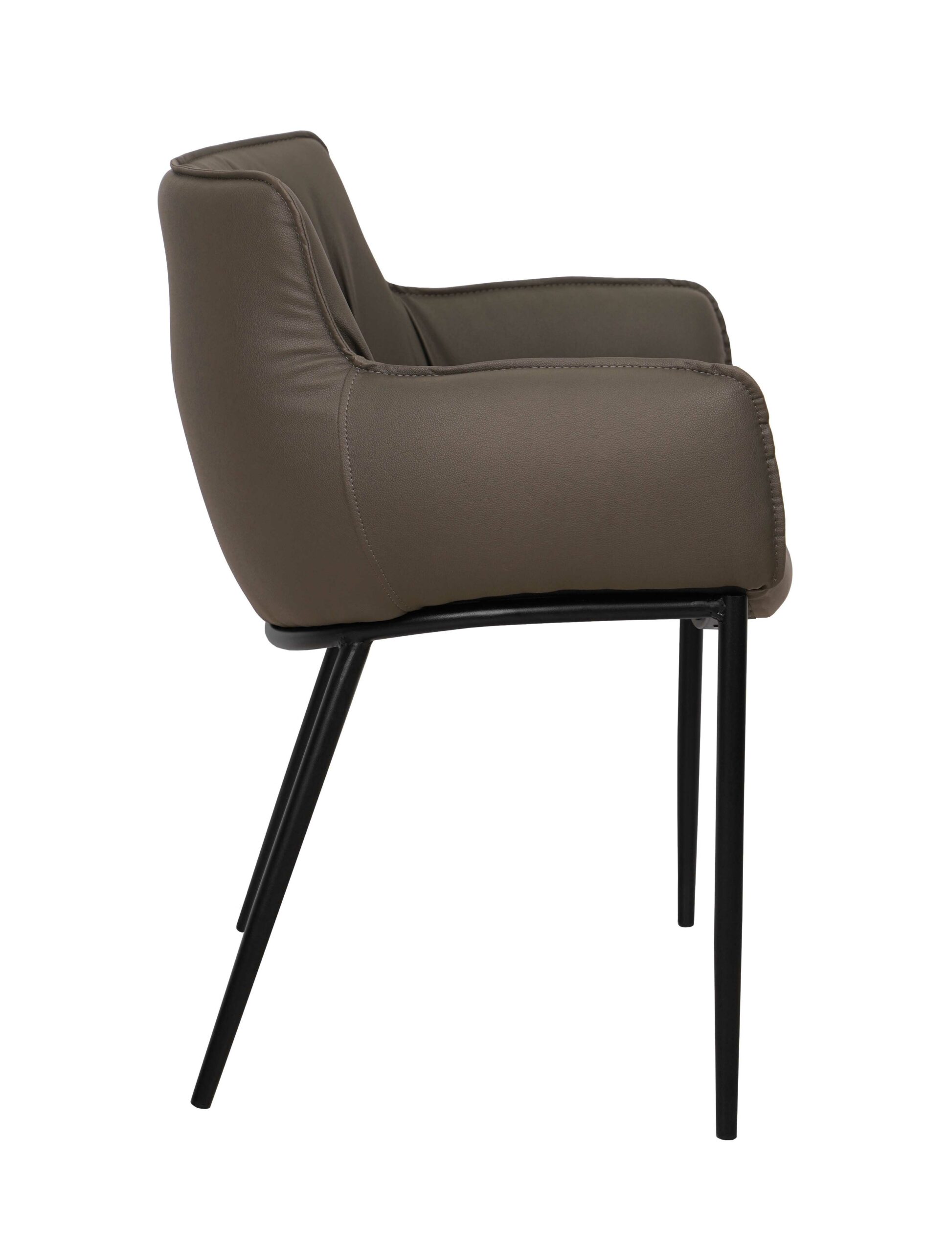 Elite Lounge Armchair KR-33 – Brown Eco-Leather Seat on Metal Base