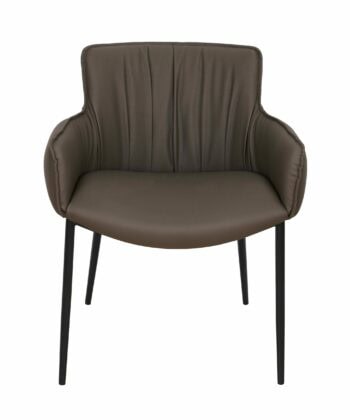 Elite Lounge Armchair KR-33 – Brown Eco-Leather Seat on Metal Base