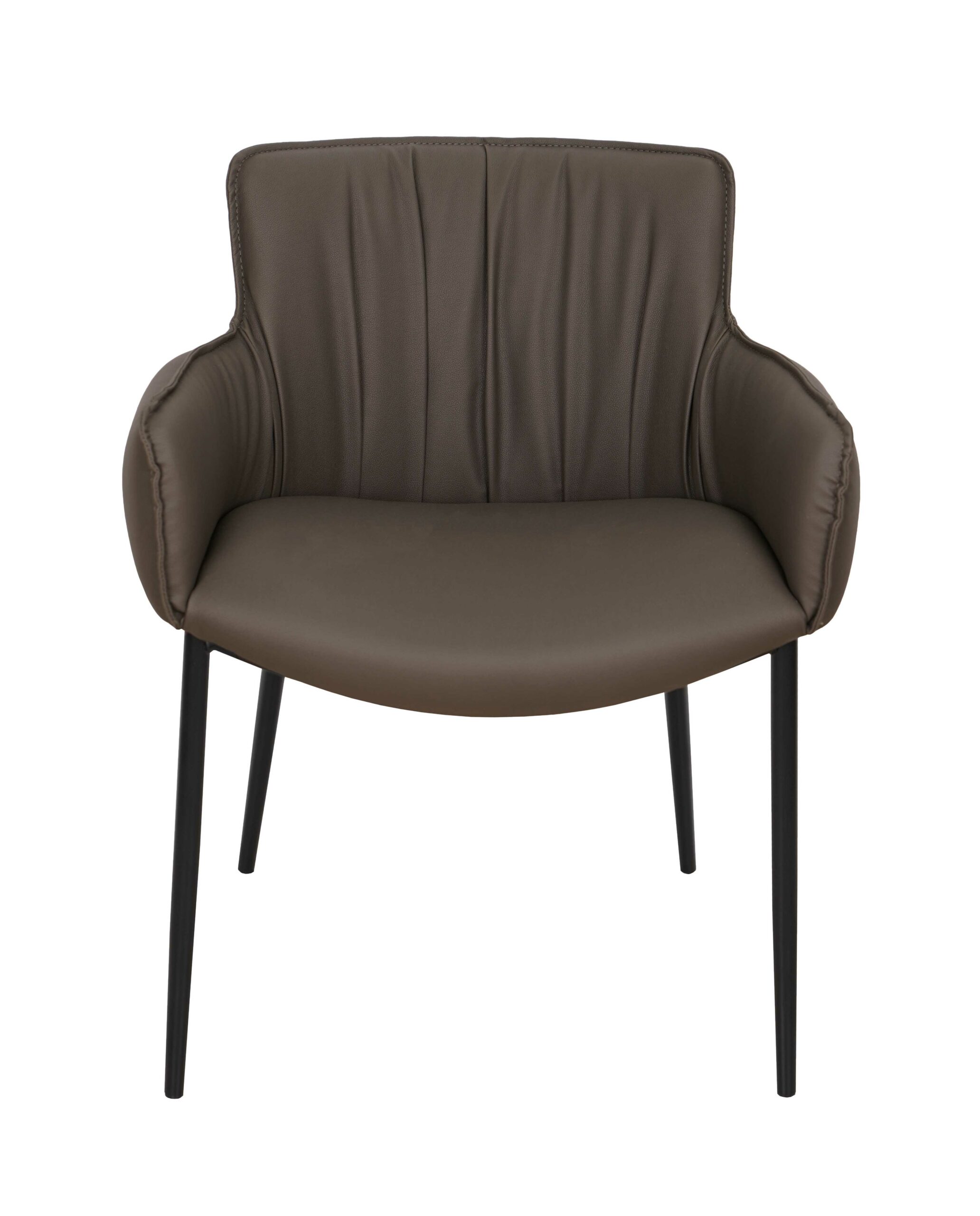 Elite Lounge Armchair KR-33 – Brown Eco-Leather Seat on Metal Base