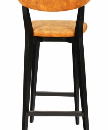 Ember Pulse Bar Stool – Black Beech Frame with Orange Chenille