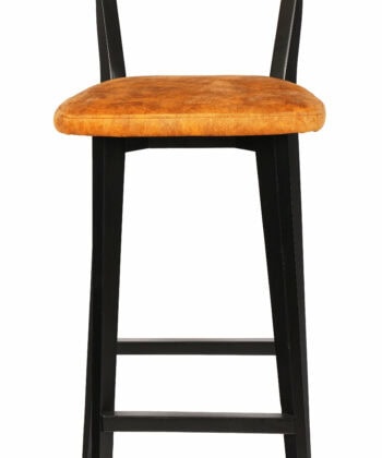 Ember Pulse Bar Stool – Black Beech Frame with Orange Chenille