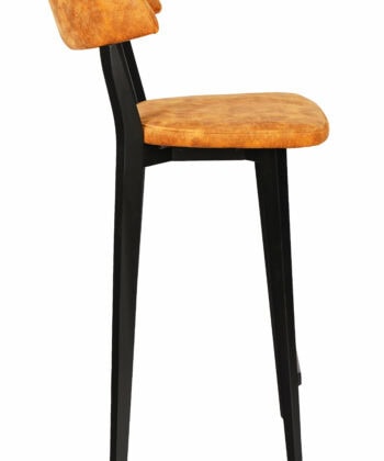 Ember Pulse Bar Stool – Black Beech Frame with Orange Chenille