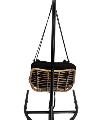 Erica Beige Hanging Egg Chair &ndash; Natural Rattan Cocoon with Cushions