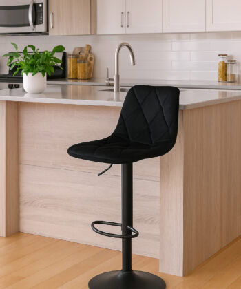 Figa Velvet Bar Stool – Brown Velvet Kitchen Counter Seat