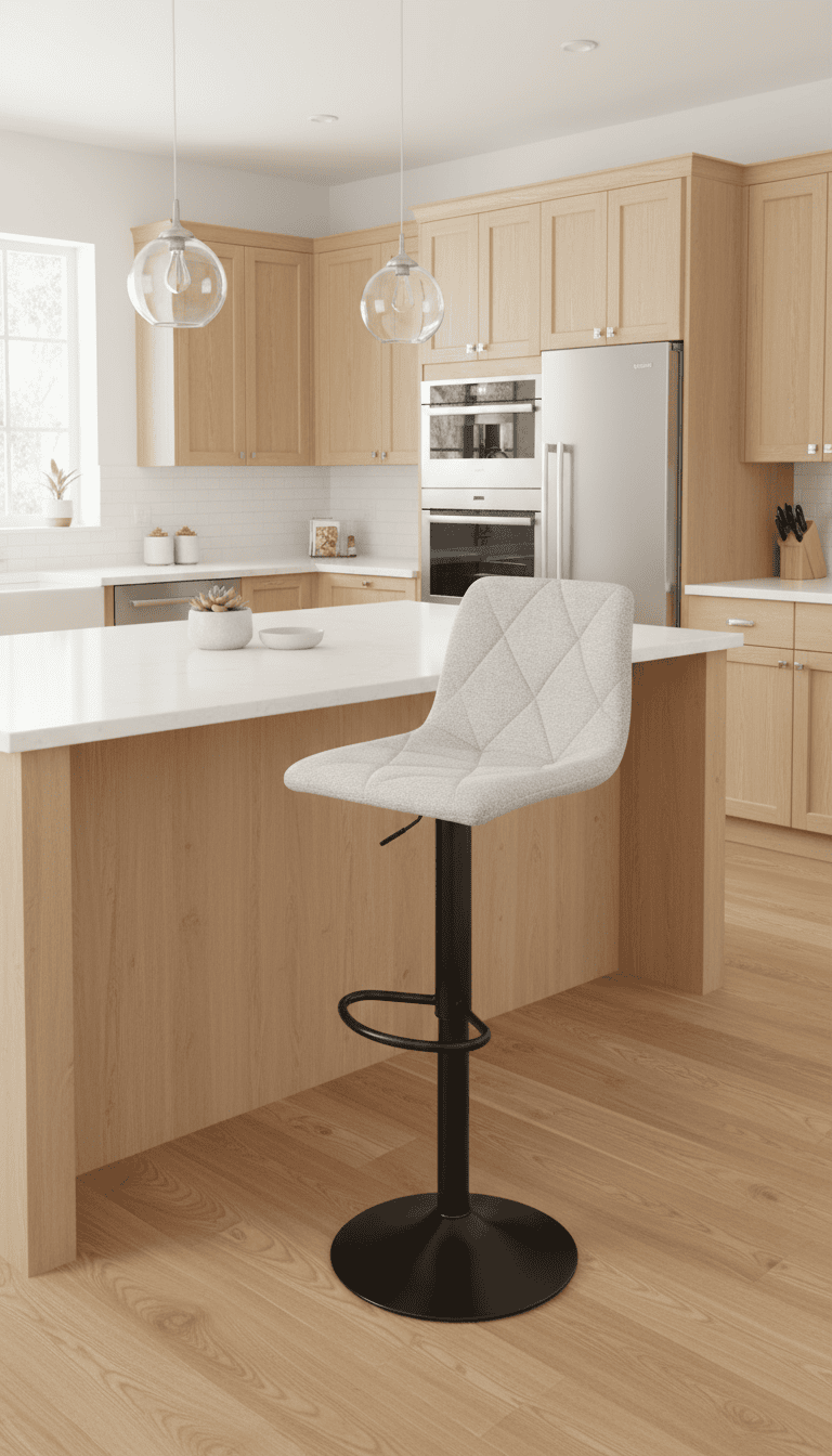 Figa Velvet Bar Stool – Brown Velvet Kitchen Counter Seat