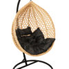 Tropikal Black Hanging Egg Chair – Natural Rattan Cocoon with Cushions