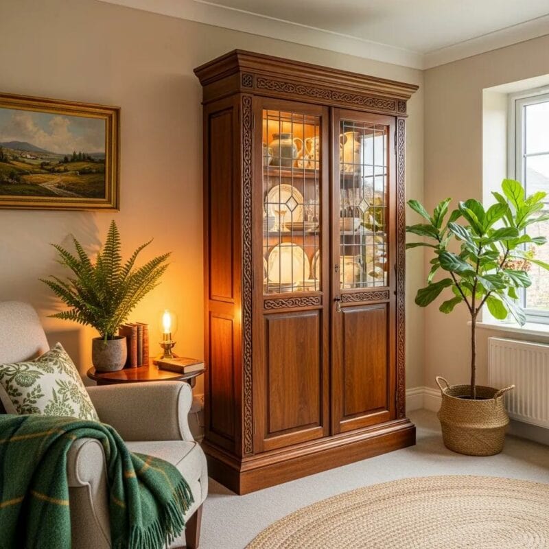 Handmade Irish bespoke furniture in a cozy living room setting
