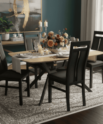 Harbourline Loft Extend Dining Table – Natural Oak 140–180x90cm Black Steel Legs