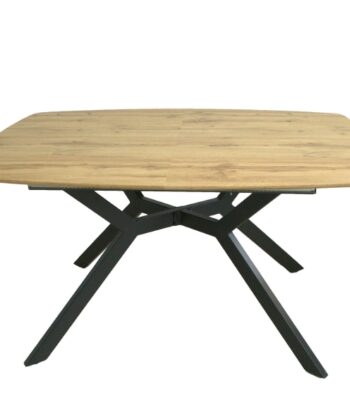 Harbourline Loft Extend Dining Table – Natural Oak 140–180x90cm Black Steel Legs