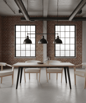 Ironwood Loft Extendable Dining Table – Natural Oak 160-200x90cm Black Metal Base