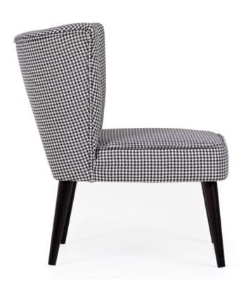 Ivory Houndstooth Harmony Chair – White-Black Pepitka Scandinavian Lounge