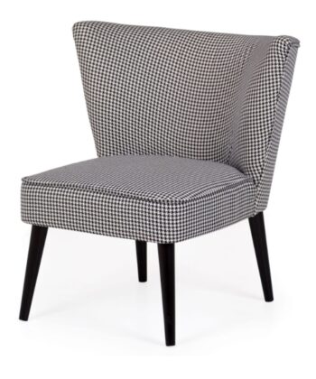 Ivory Houndstooth Harmony Chair – White-Black Pepitka Scandinavian Lounge