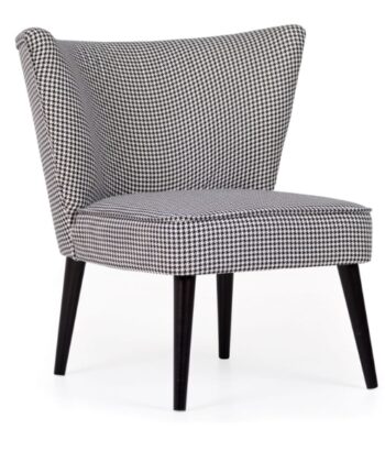 Ivory Houndstooth Harmony Chair – White-Black Pepitka Scandinavian Lounge