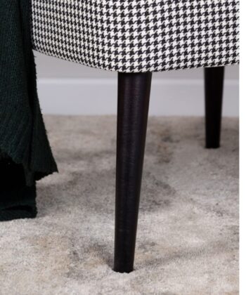 Ivory Houndstooth Harmony Chair – White-Black Pepitka Scandinavian Lounge