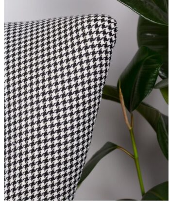 Ivory Houndstooth Harmony Chair – White-Black Pepitka Scandinavian Lounge