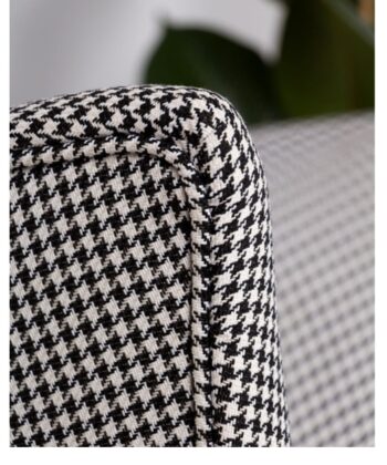 Ivory Houndstooth Harmony Chair – White-Black Pepitka Scandinavian Lounge