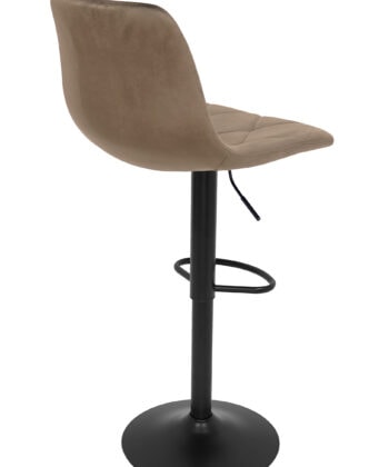 Ivory Luxe Velvet Bar Stool – Adjustable Beige Kitchen Island Chair 45x52x90cm