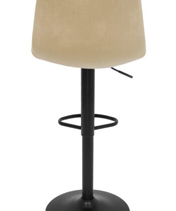Ivory Luxe Velvet Bar Stool – Adjustable Beige Kitchen Island Chair 45x52x90cm