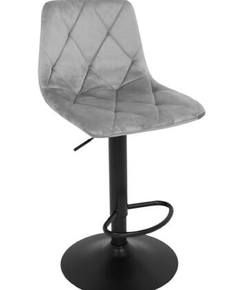 Ivory Luxe Velvet Bar Stool – Adjustable Beige Kitchen Island Chair 45x52x90cm