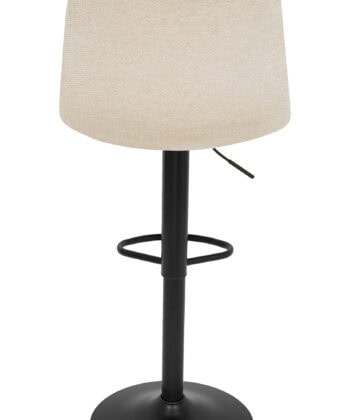 Ivory Luxe Velvet Bar Stool – Adjustable Beige Kitchen Island Chair 45x52x90cm