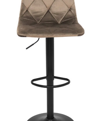 Ivory Luxe Velvet Bar Stool – Adjustable Beige Kitchen Island Chair 45x52x90cm