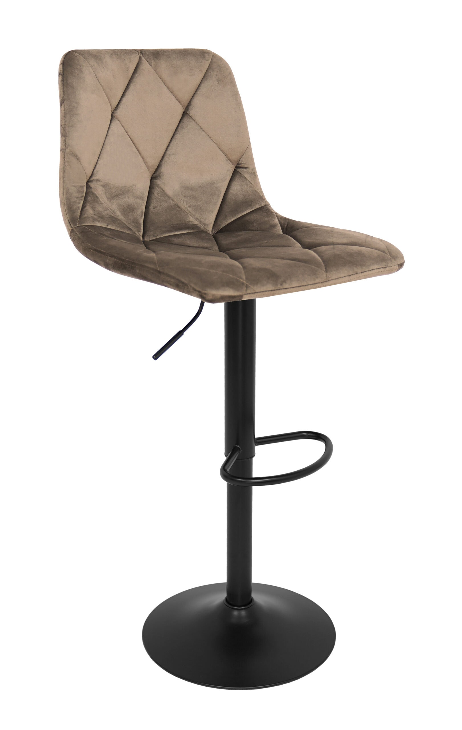 Ivory Luxe Velvet Bar Stool – Adjustable Beige Kitchen Island Chair 45x52x90cm
