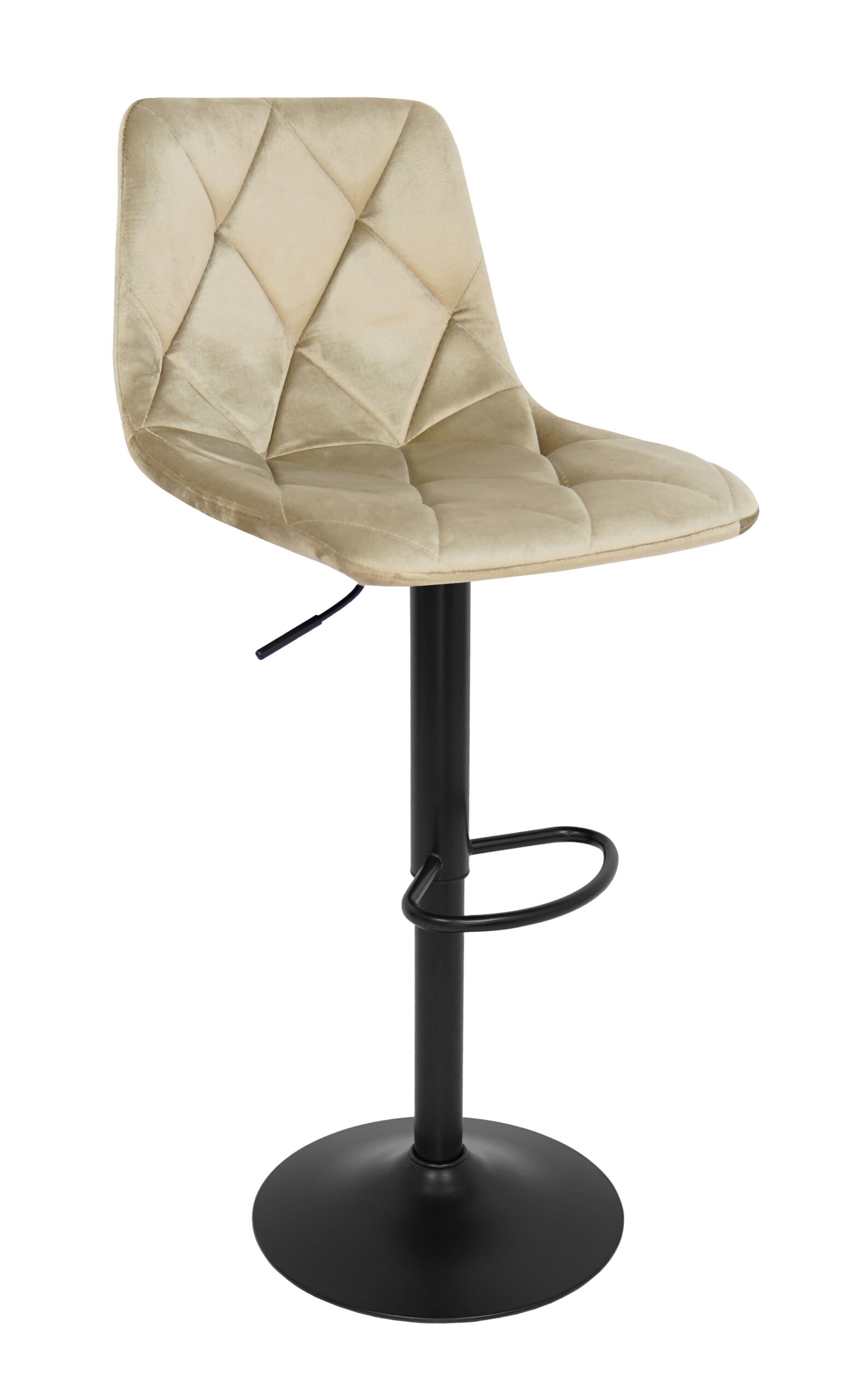 Ivory Luxe Velvet Bar Stool – Adjustable Beige Kitchen Island Chair 45x52x90cm