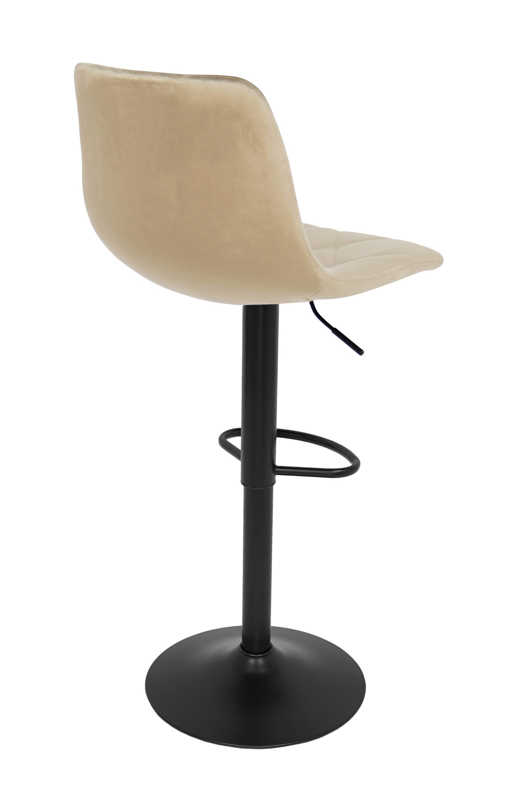 Ivory Luxe Velvet Bar Stool – Adjustable Beige Kitchen Island Chair 45x52x90cm