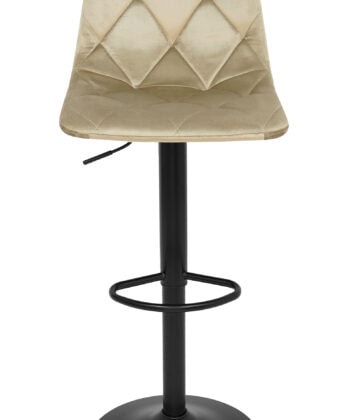 Ivory Luxe Velvet Bar Stool – Adjustable Beige Kitchen Island Chair 45x52x90cm