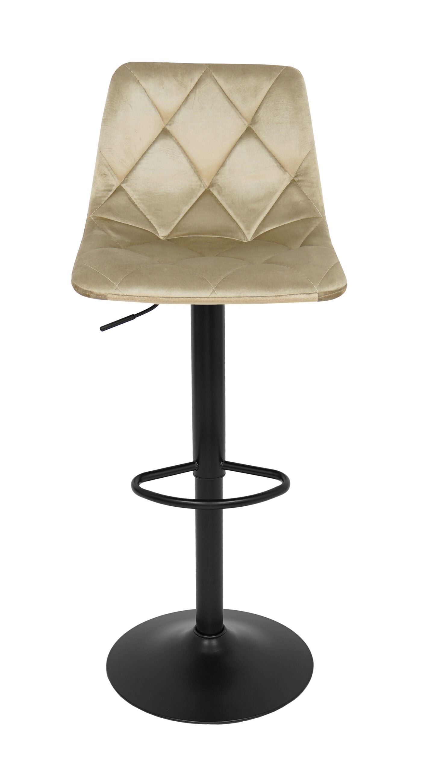 Ivory Luxe Velvet Bar Stool – Adjustable Beige Kitchen Island Chair 45x52x90cm