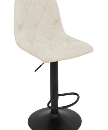 Ivory Luxe Velvet Bar Stool – Adjustable Beige Kitchen Island Chair 45x52x90cm