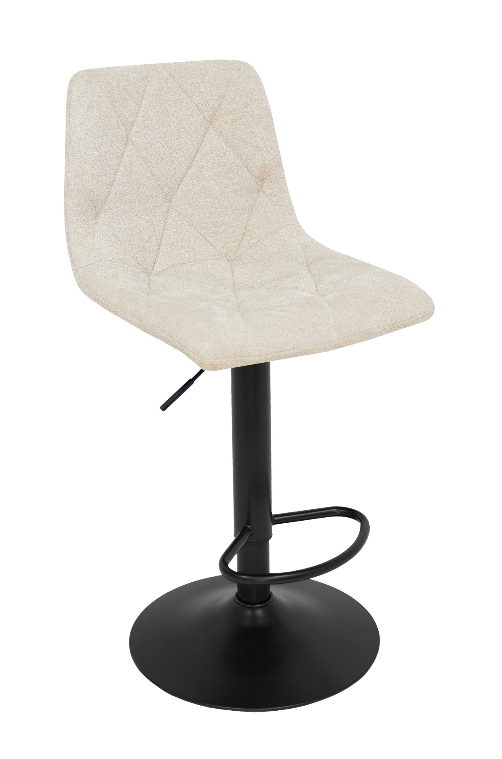 Ivory Luxe Velvet Bar Stool – Adjustable Beige Kitchen Island Chair 45x52x90cm