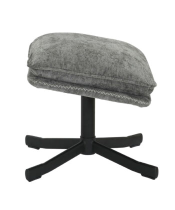 Karmen Swivel Relax Chair – Light Grey Chenille with Ottoman