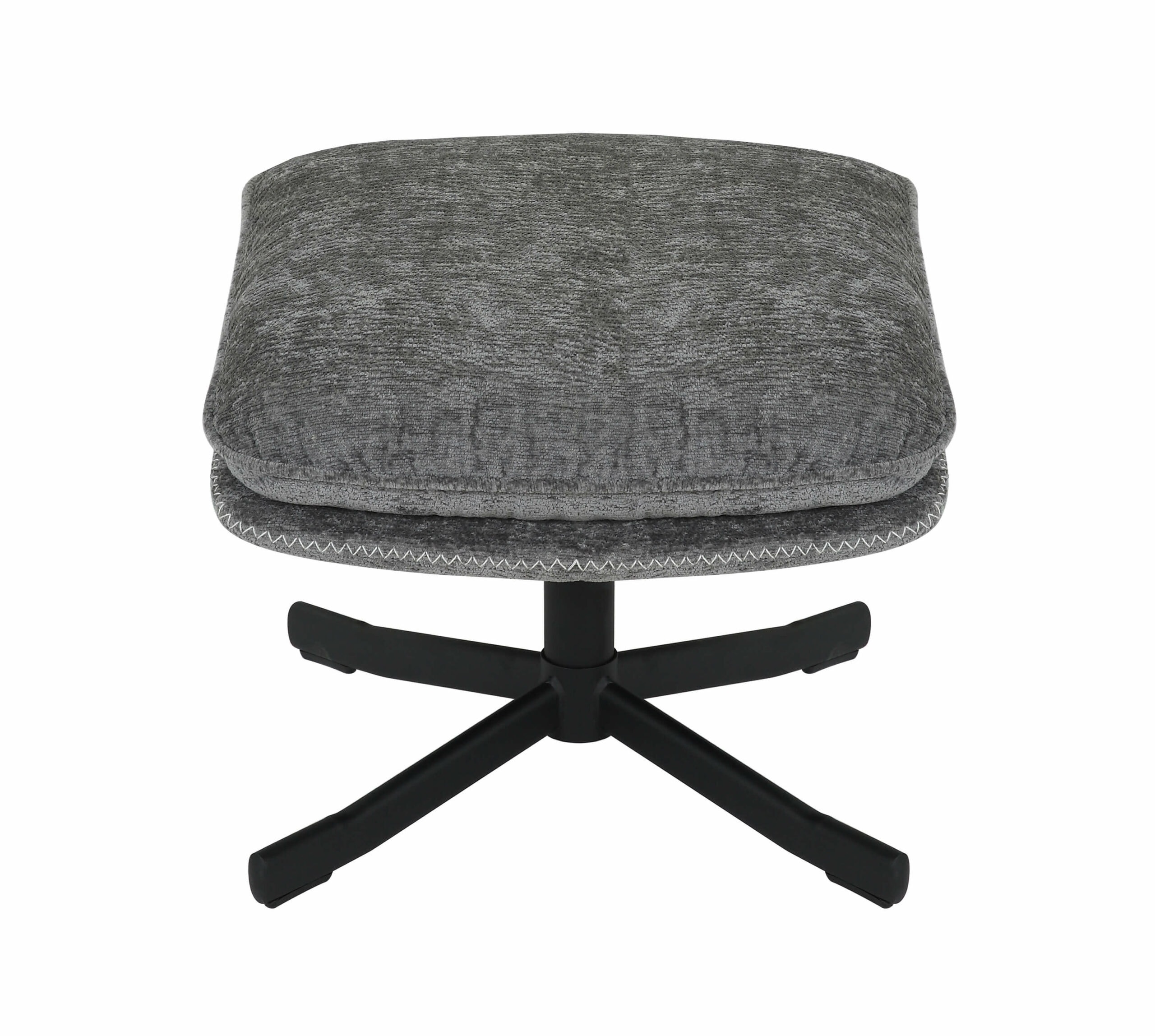 Karmen Swivel Relax Chair – Light Grey Chenille with Ottoman