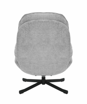 Karmen Swivel Relax Chair – Light Grey Chenille with Ottoman
