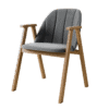 Keglen Modern Beech Dining Chair – Velvet Upholstered Seat with Wooden Legs