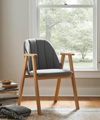Keglen Modern Beech Dining Chair – Velvet Upholstered Seat with Wooden Legs