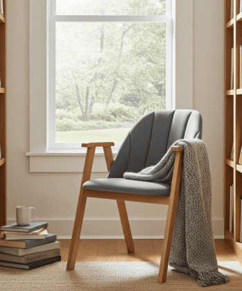 Keglen Modern Beech Dining Chair – Velvet Upholstered Seat with Wooden Legs