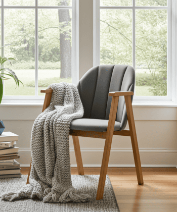 Keglen Modern Beech Dining Chair – Velvet Upholstered Seat with Wooden Legs
