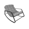 Kenia Grey Rocking Lounge Chair – Outdoor Indoor Rocker with Removable Cushions