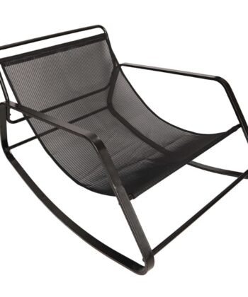 Kenia Grey Rocking Lounge Chair – Outdoor Indoor Rocker with Removable Cushions
