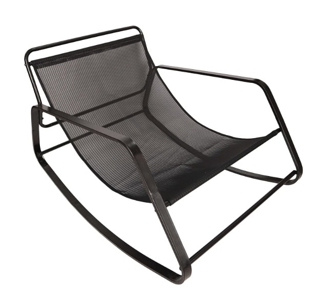 Kenia Grey Rocking Lounge Chair – Outdoor Indoor Rocker with Removable Cushions