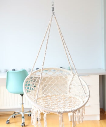 Kolumbia Black Boho Hanging Chair – Cotton Rope Swing “Stork’s Nest”