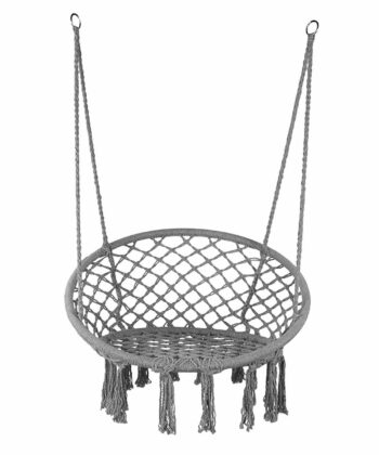 Kolumbia Black Boho Hanging Chair – Cotton Rope Swing “Stork’s Nest”