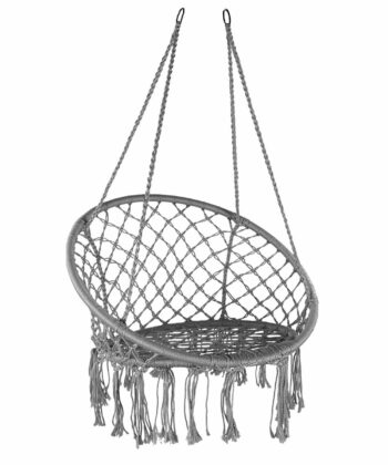 Kolumbia Black Boho Hanging Chair – Cotton Rope Swing “Stork’s Nest”