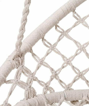 Kolumbia Black Boho Hanging Chair – Cotton Rope Swing “Stork’s Nest”